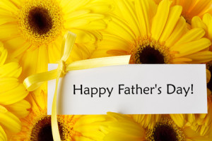 Fathers day card with yellow gerberas