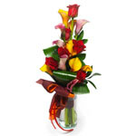 bouquet of callas and roses