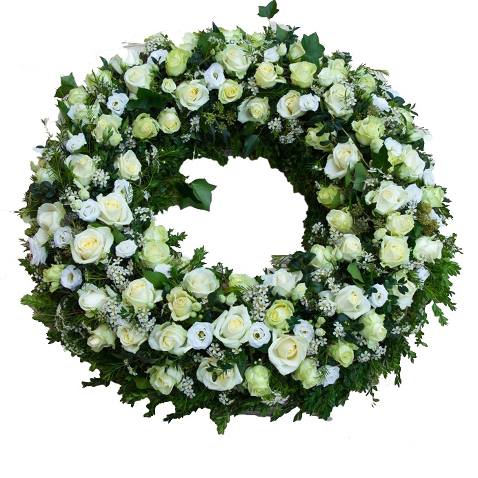 funeral wreath with roses