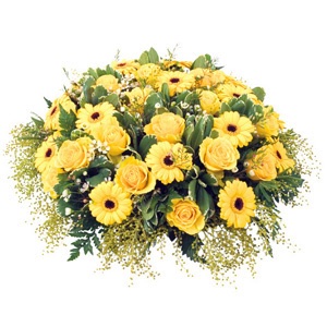 funeral yellow spray