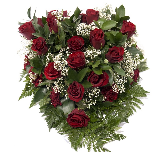 funeral pillow red roses