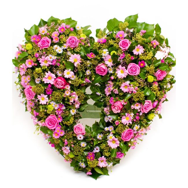 funeral wreath heart shaped