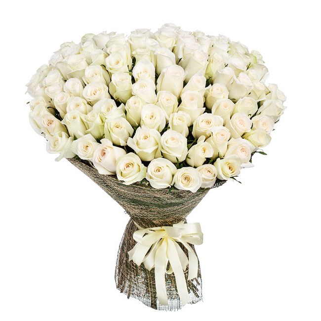 bunch of 50 white roses